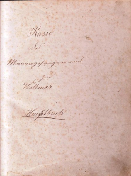 Deckblatt Kassenbuch von 1883